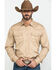 Image #1 - Wrangler Retro Men's Tan Solid Long Sleeve Western Shirt - Tall , Tan, hi-res