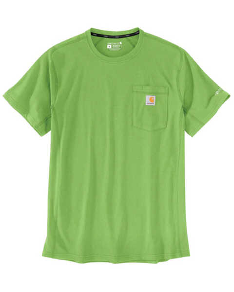 Carhartt Men's Force Relaxed Midweight Logo Pocket Work T-Shirt, Bright Green, hi-res