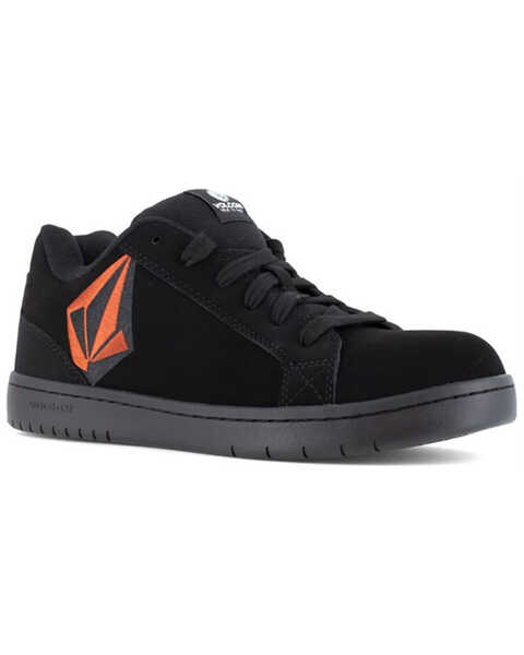 Image #1 - Volcom Men's Skate Inspired Work Shoes - Composite Toe, Black, hi-res