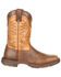 Image #2 - Durango Men's Ultralite Western Boots - Broad Square Toe, Brown, hi-res