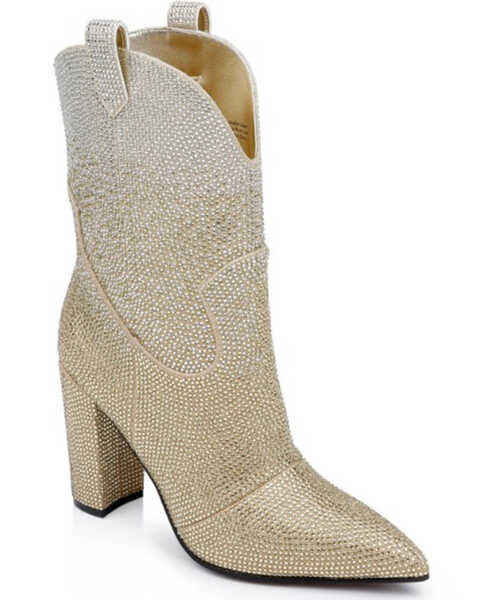Image #1 - DanielXDiamond Women's Johnny Guitar Western Boots - Pointed Toe, Gold, hi-res