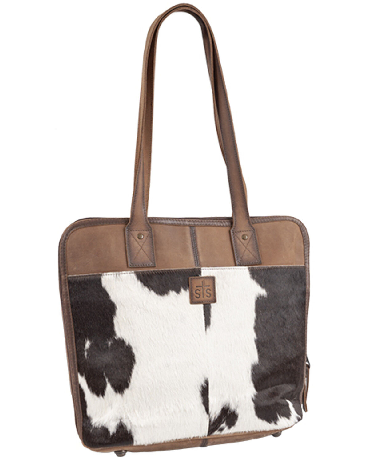 Image #1 - STS Ranchwear By Carroll Women's Cowhide Shopper Laptop Carrying Case, Brown, hi-res