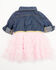 Image #3 - Sugar California Infant Girls' Denim Quarter Sleeve Sparkle Dress, Pink, hi-res