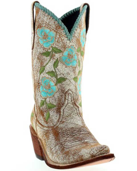 Liberty Black Women's Nina Rose Embroidered Western Boot - Round Toe, White, hi-res