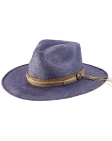 Bullhide Women's Distressed Violet Oasis Bangora Straw Western Hat , Violet, hi-res