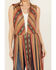 Image #3 - Scully Women's Serape Striped Print Fringe Vest , Tan, hi-res