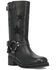 Image #1 - Dingo Women's Blacklist Star Inlay Harness Boots - Round Toe, Black, hi-res