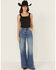 Image #1 - Daze Women's Far Out Medium Wash High Rise Trouser Denim Jeans, Medium Wash, hi-res