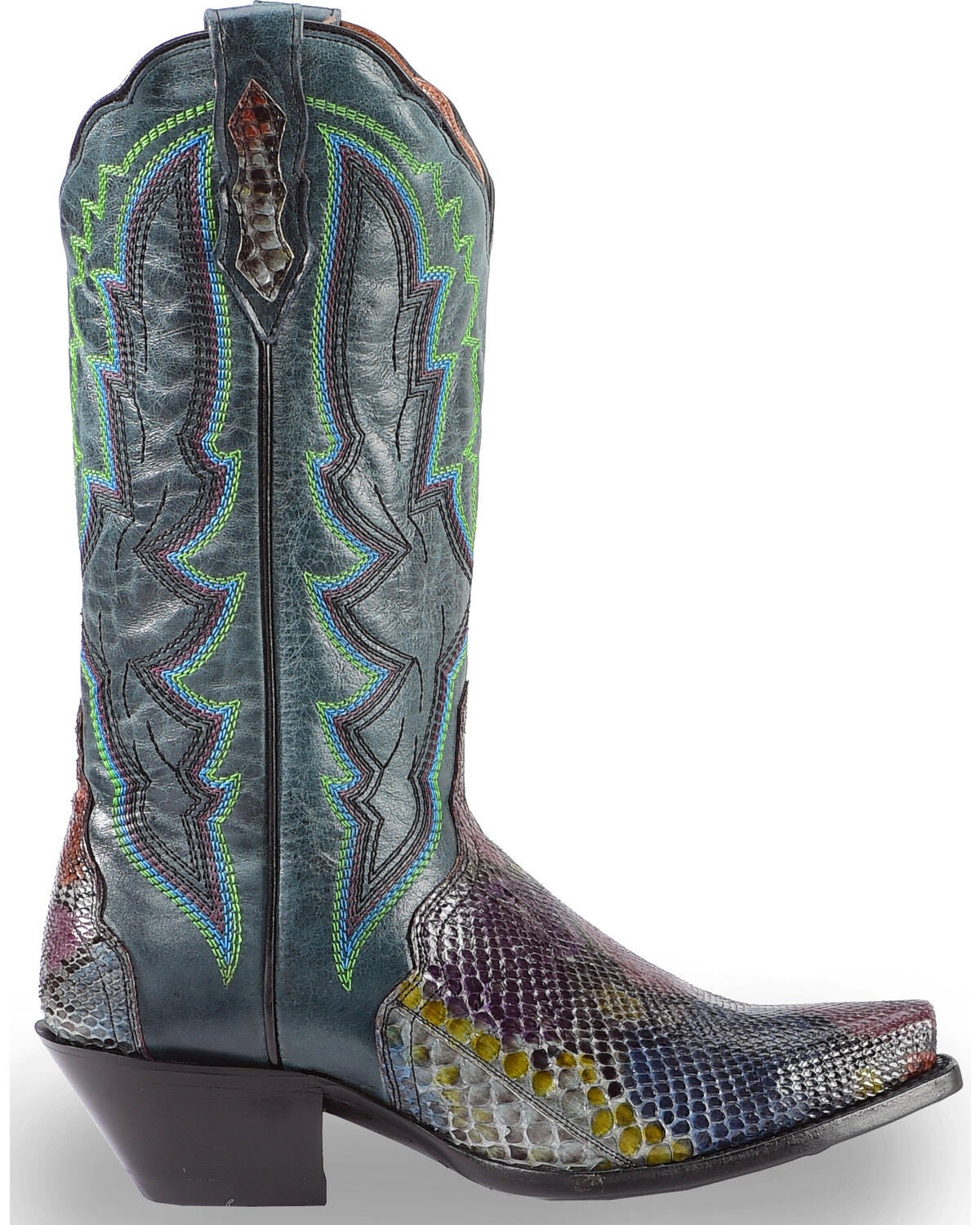 Image #2 - Dan Post Women's Painted Belly Python Triad Cowgirl Boots - Snip Toe, , hi-res