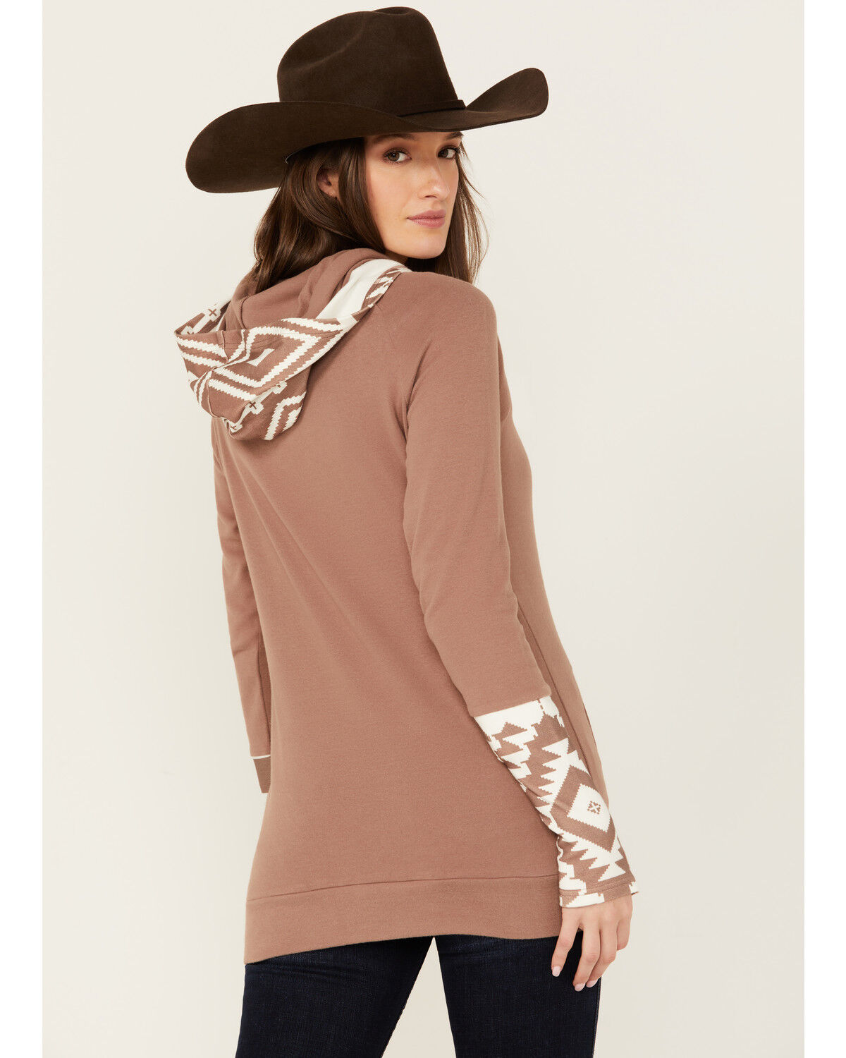 Image #4 - Ampersand Avenue Women's Southwestern Print Hooded Pullover, Tan, hi-res