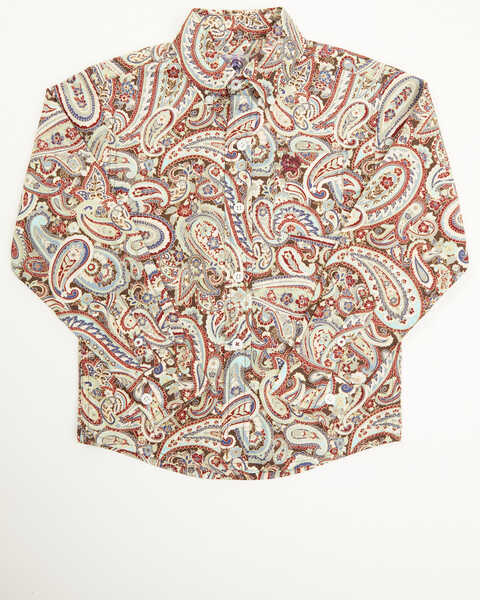 Cinch Infant Boys' Paisley Print Long Sleeve Button Down Shirt, Multi, hi-res