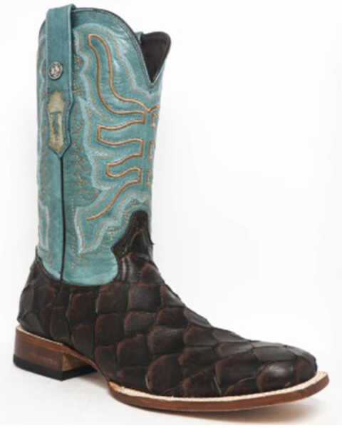 Image #1 - Tanner Mark Men's Bozeman Western Boots - Broad Square Toe, Chocolate, hi-res