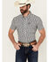 Image #1 - Panhandle Men's Southwestern Print Short Sleeve Snap Stretch Western Shirt, Black, hi-res