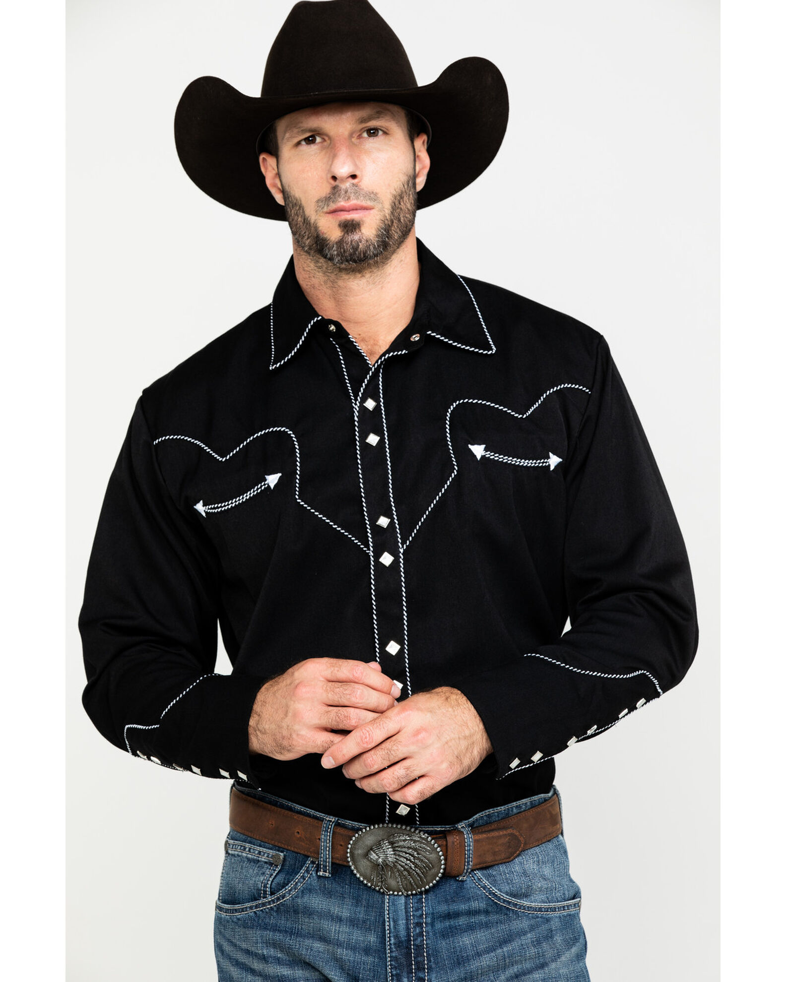 Scully Men s Embroidered Long Sleeve Snap Western Shirt Sheplers
