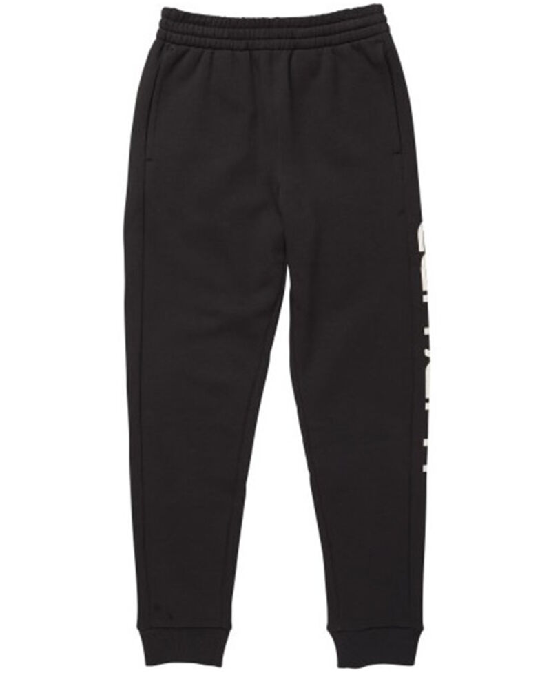 Carhartt Boys' Logo Fleece Jogger Pants, Black, hi-res