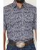 Image #3 - Ely Walker Men's Floral Print Short Sleeve Pearl Snap Western Shirt, Navy, hi-res