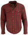 Image #1 - Milwaukee Performance Men's Aramid Reinforced Checkered Flannel Long Sleeve Biker Shirt, Black/red, hi-res
