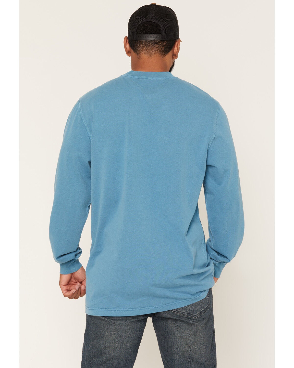 Image #4 - Hawx Men's Forge Solid Long Sleeve Pocket Work T-Shirt, Blue, hi-res