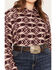 Image #3 - Ariat Women's Billie Jean Southwestern Jacquard Print Long Sleeve Button-Down Shirt - Plus, Purple, hi-res