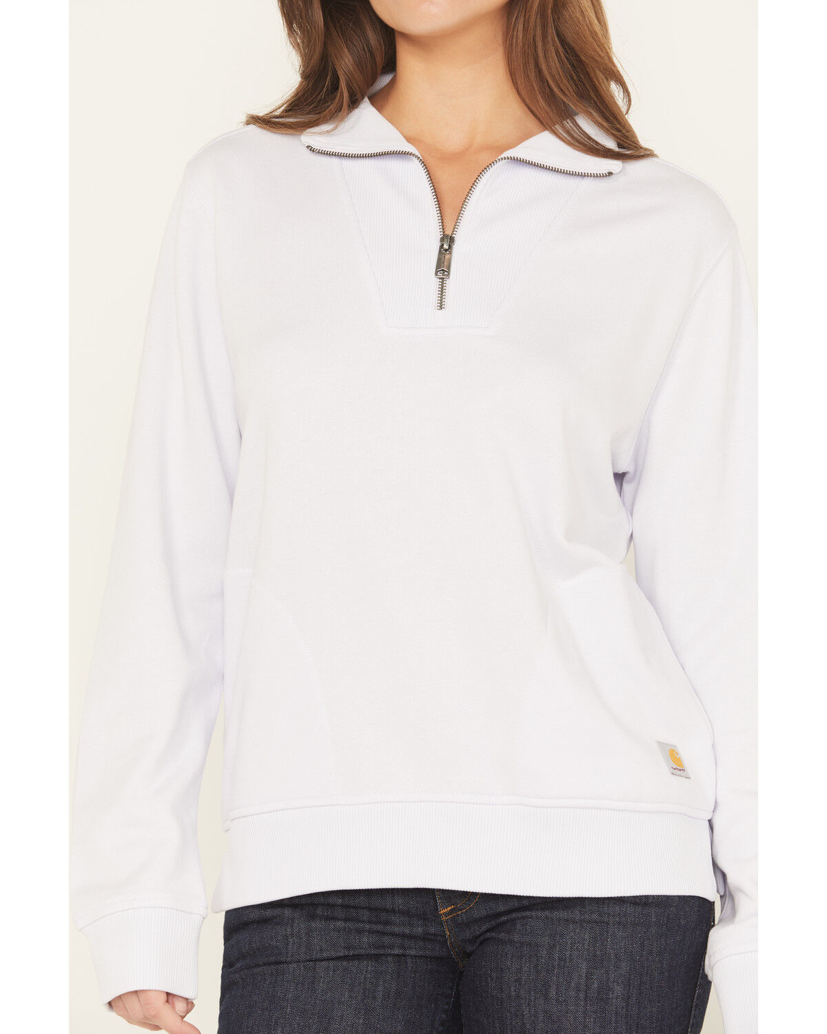 Image #3 - Carhartt Women's Tencel™ Fiber Series Relaxed Fit Half-Zip Pullover, Lavender, hi-res