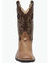 Image #4 - Old West Little Boys' Crackle Western Boots - Broad Square Toe, Tan, hi-res