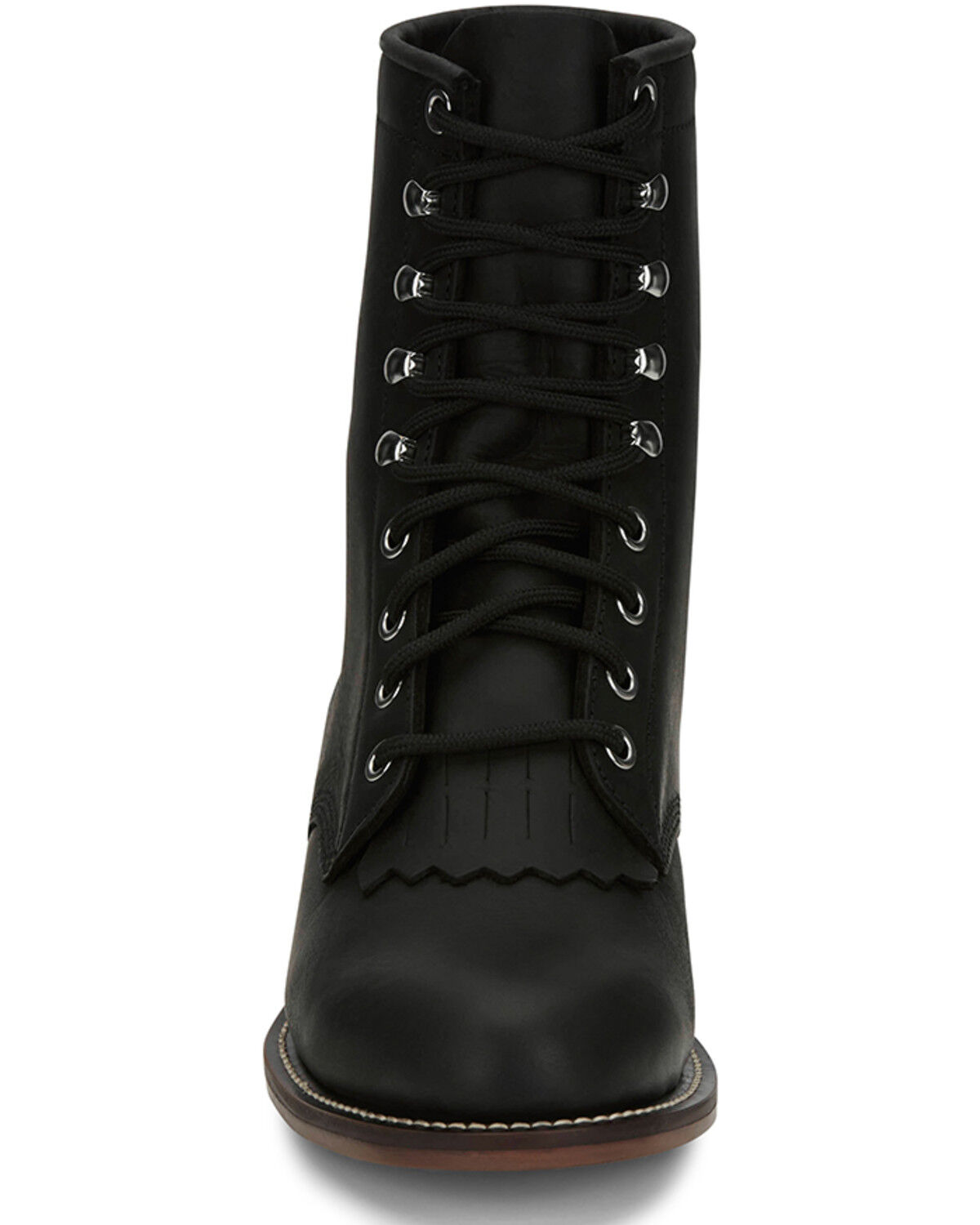Image #4 - Justin Women's McKean Lace-Up Boots - Round Toe, Black, hi-res