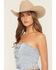 Image #3 - Blue B Women's Bow Tie Denim Bustier, Light Wash, hi-res