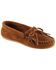 Women's Minnetonka Suede Kilty Moccasins, Brown, hi-res