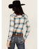 Image #4 - Shyanne Women's Plaid Print Long Sleeve Button-Down Western Shirt, Ivory, hi-res