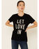 Image #1 - Revel Women's Let Love In Graphic Slub Short Sleeve Tee , Black, hi-res