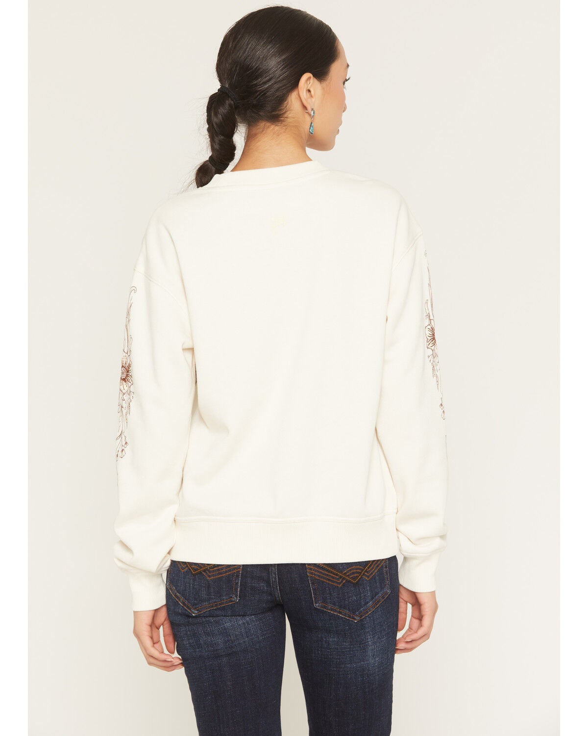 Image #4 - Idyllwind Women's Solona Steerhead Yoke Embroidered Crewneck Sweatshirt, Cream, hi-res