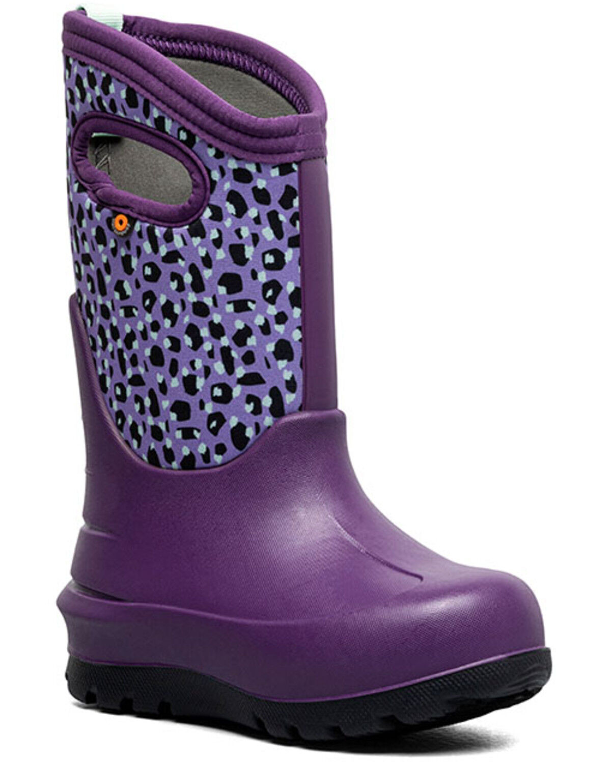 Image #1 - Bogs Girls' Neo-Classic Joyful Jungle Rubber Boots - Round Toe, Purple, hi-res