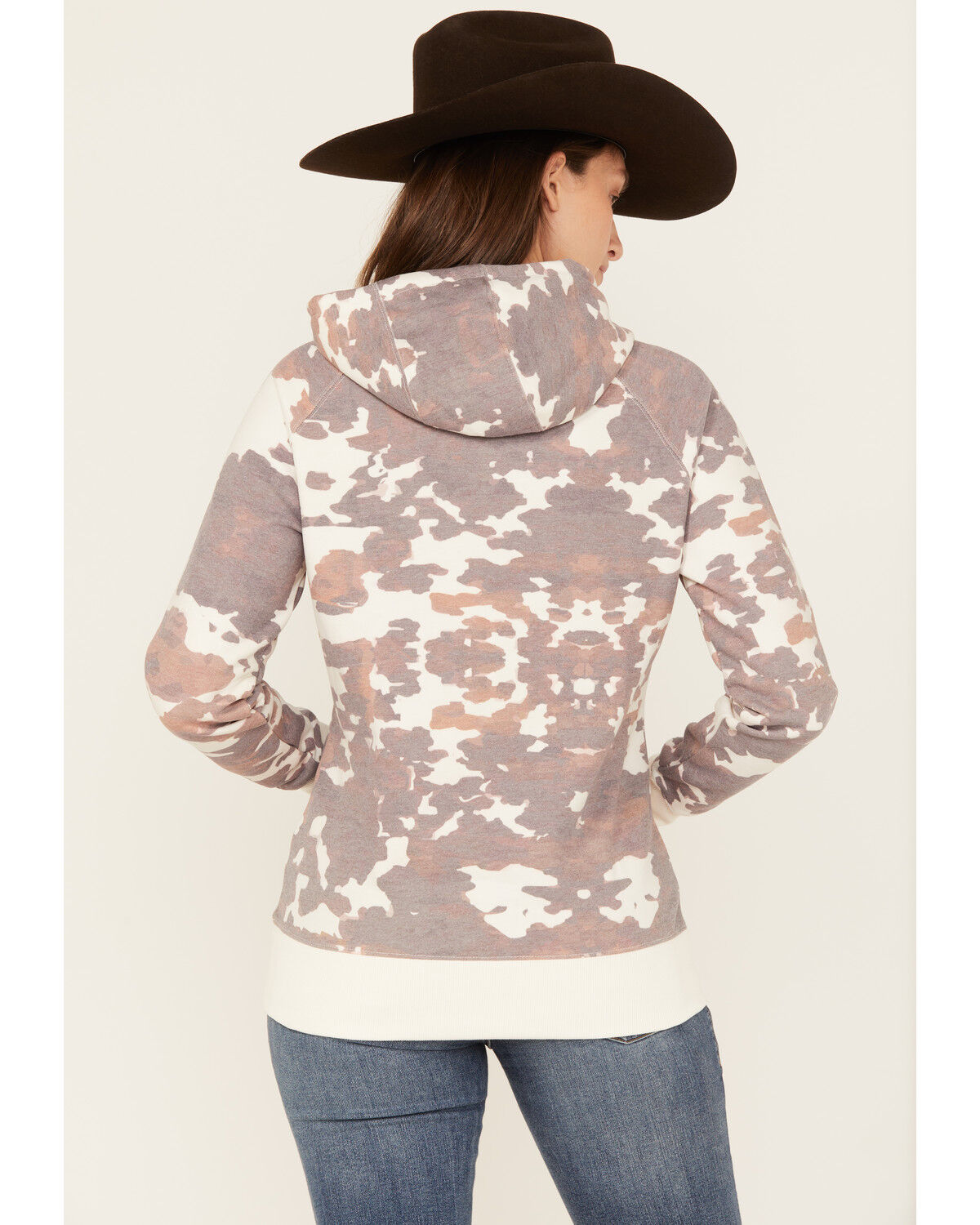 Image #4 - Hooey Women's Plains Cow Print Hoodie, , hi-res