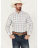 Image #1 - Ariat Men's Pro Series King Plaid Print Long Sleeve Button-Down Western Shirt, Light Blue, hi-res