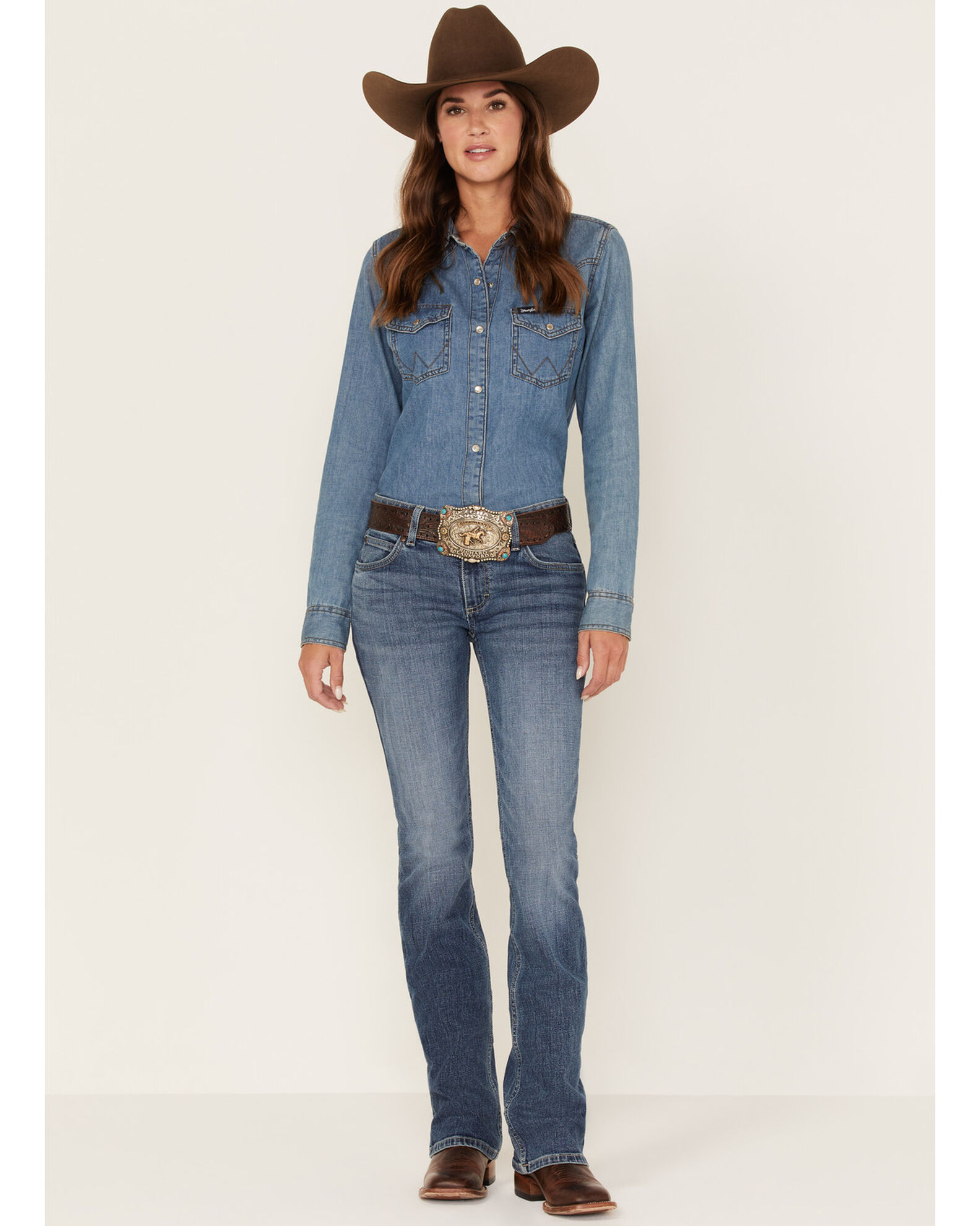Wrangler Retro Women s Medium Wash Mid Rise Mae Megan Bootcut Jeans