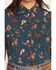 Image #3 - Rock & Roll Denim Women's Western Conversational Print Long Sleeve Snap Western Shirt, Teal, hi-res