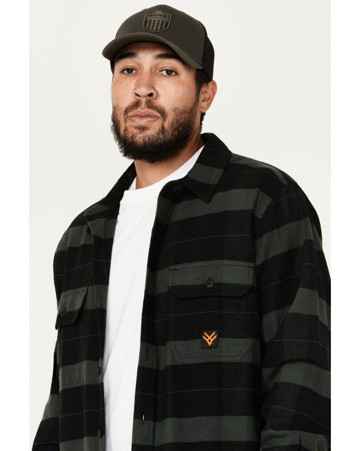 Image #2 - Hawx Men's Flannel Button-Down Work Shirt, Green, hi-res