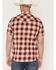 Image #4 - Moonshine Spirit&reg; Men's Deep Red Dobby Plaid Print Short Sleeve Snap Western Shirt, Red, hi-res