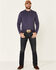 Image #2 - Flag & Anthem Men's Navy Gulfport Performance Slub Henley Long Sleeve Shirt, Navy, hi-res