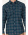 Image #3 - Cody James Men's FR Plaid Print Long Sleeve Snap Work Shirt, Navy, hi-res
