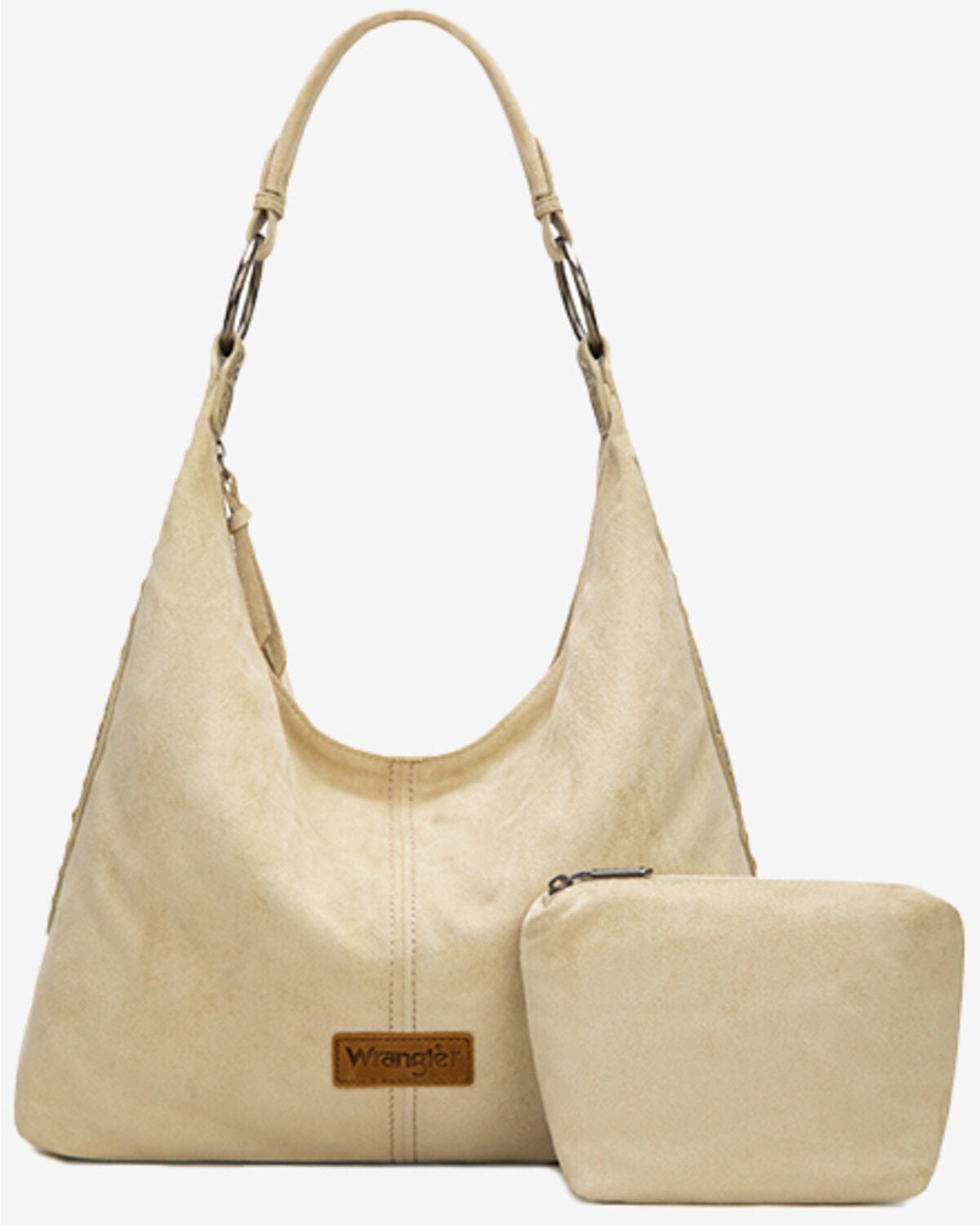 Image #1 - Wrangler Women's Floral Tooled Hobo Bag with Pouch, Beige, hi-res