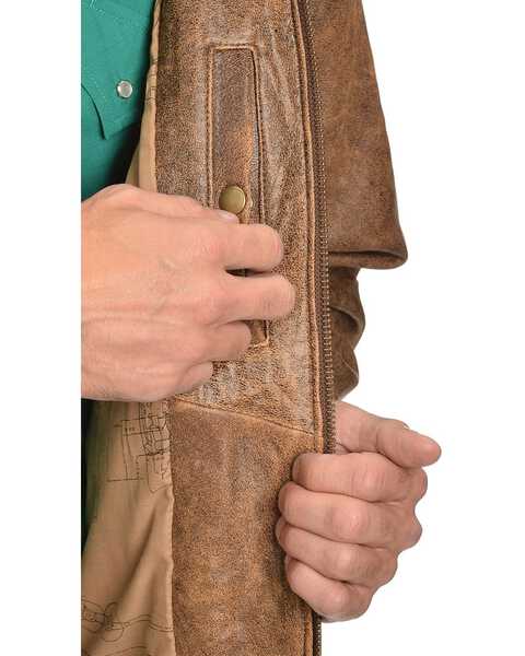 Image #2 - Scully Men's Vintage Bomber Jacket, Brown, hi-res