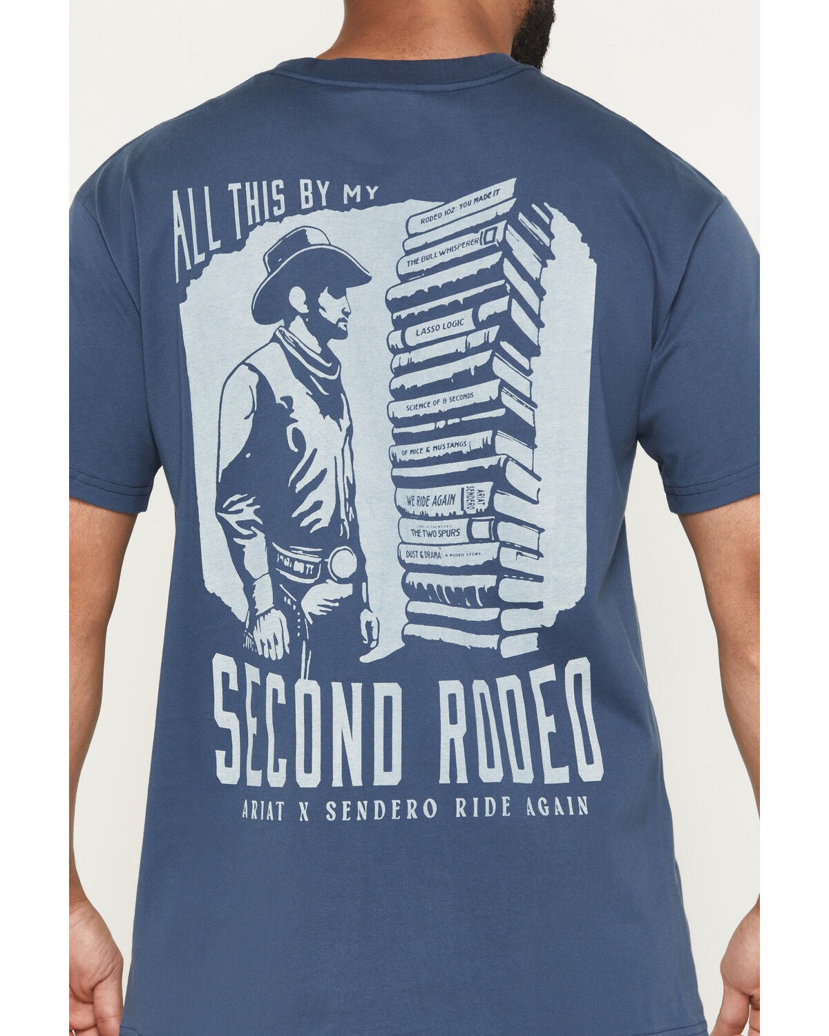 Image #4 - Ariat X Sendero Men's Second Rodeo Short Sleeve Graphic T-Shirt, Blue, hi-res