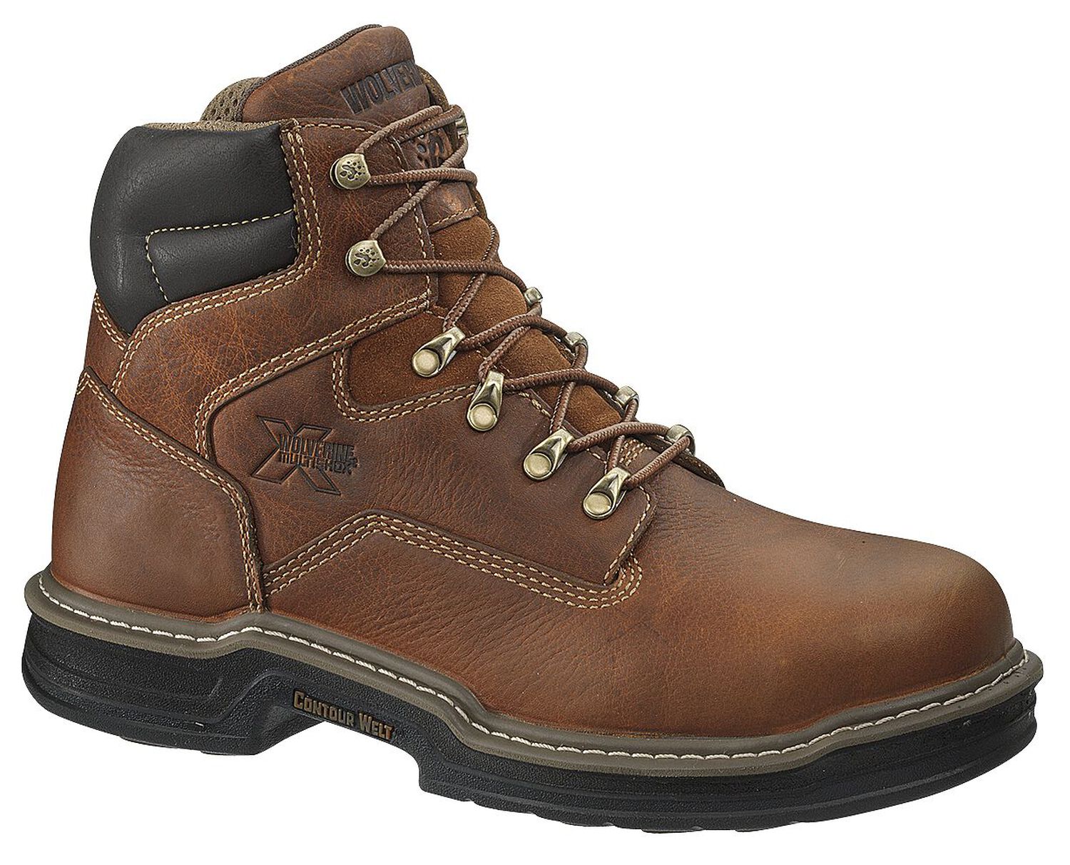 Image #1 - Wolverine Men's 6" Raider Lace-Up Work Boots - Steel Toe, Brown, hi-res