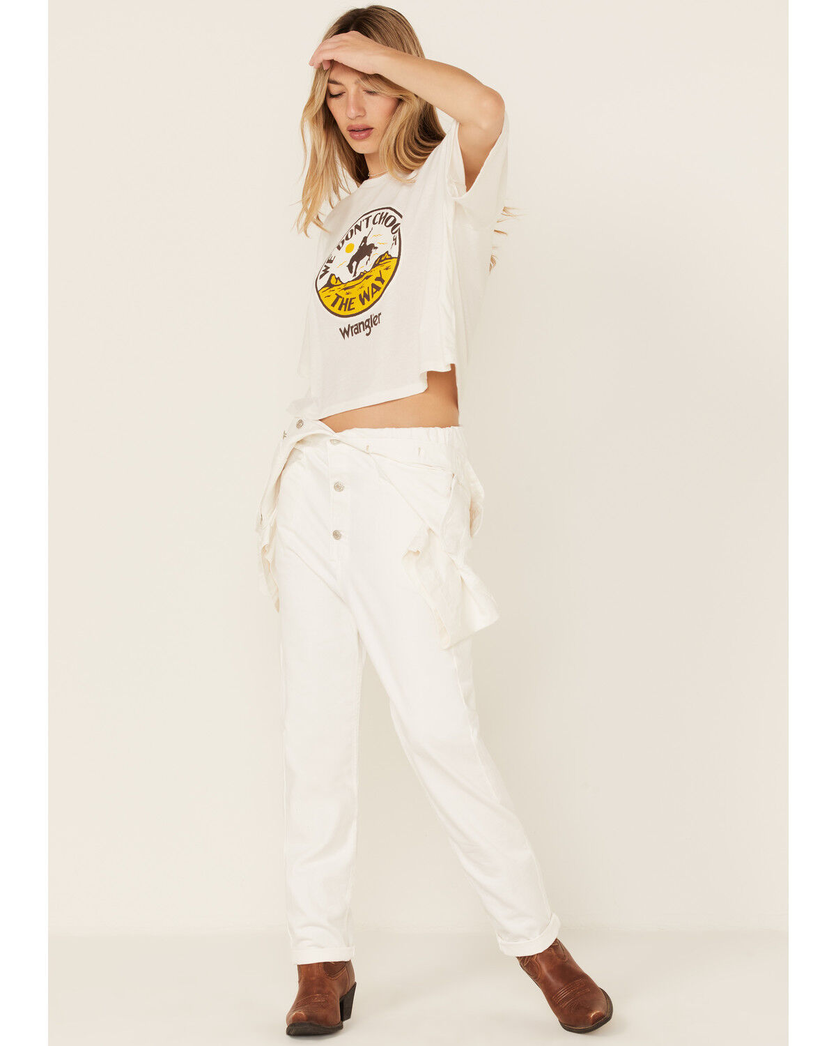 Image #2 - Wrangler Women's Yellowstone We Don't Choose The Way Graphic Tee, Ivory, hi-res