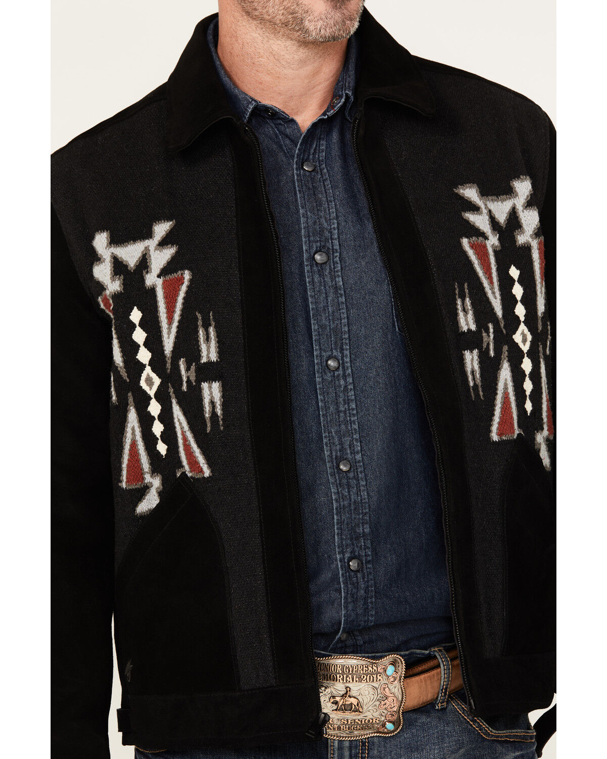 Image #3 - Moonshine Spirit Men's Puebla Suede Zip Jacket, Black, hi-res