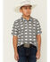 Image #1 - Ariat Boys' AriatTEK Southwestern Geo Print Short Sleeve Button-Down Polo, White, hi-res