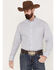 Image #1 - George Straight by Wrangler Men's Plaid Print Long Sleeve Button Down Western Shirt - Big & Tall, Light Purple, hi-res
