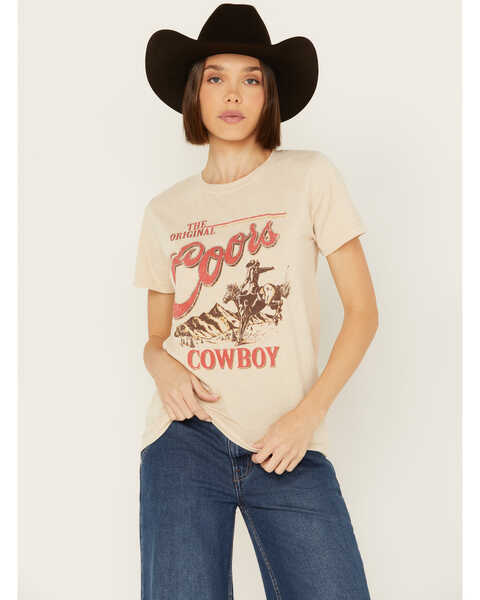 Image #1 - Changes Women's OG Coors Cowboy Short Sleeve Graphic Tee, Cream, hi-res
