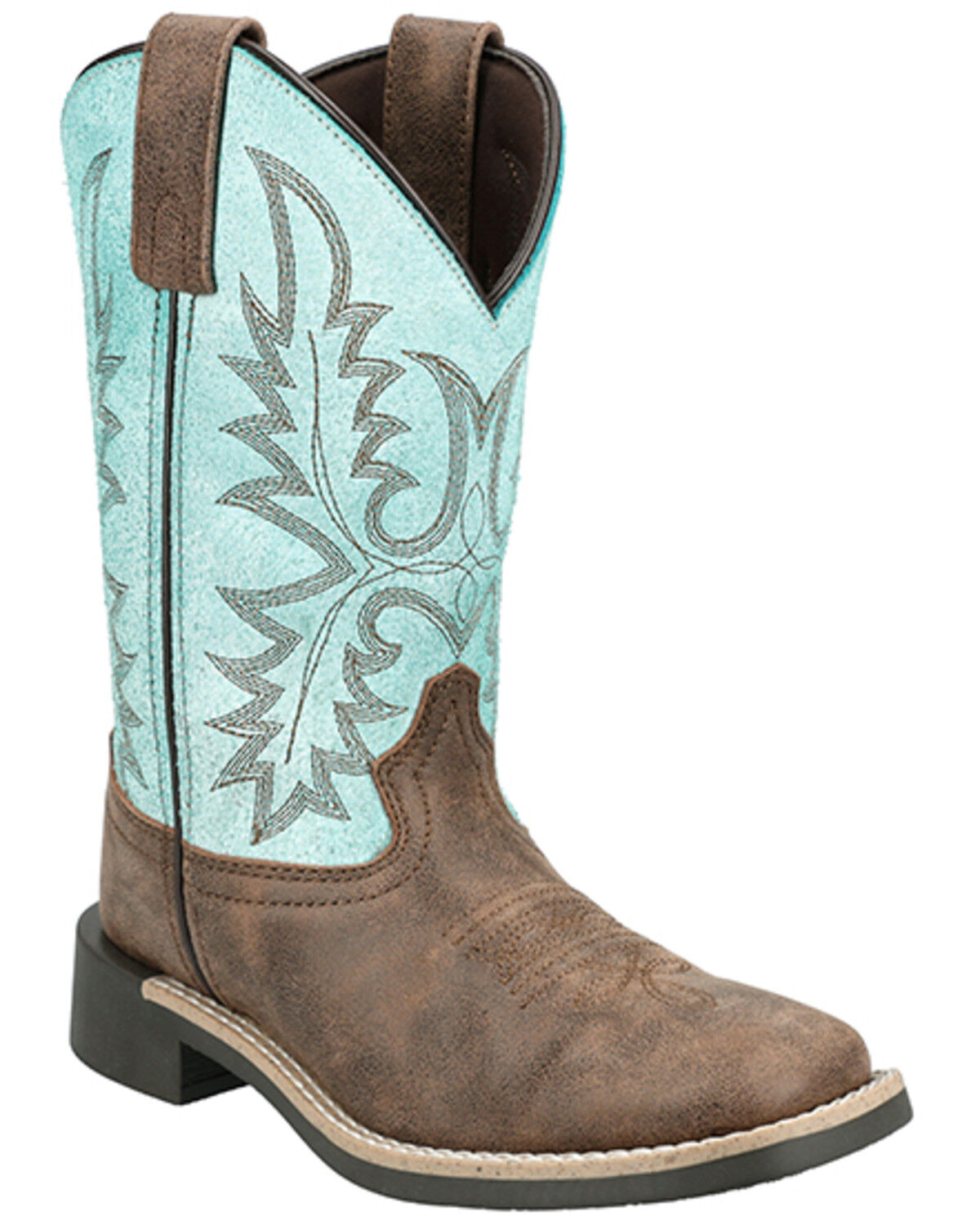 Image #1 - Smoky Mountain Girls' Rustic Rider Western Boots - Broad Square Toe, Brown, hi-res